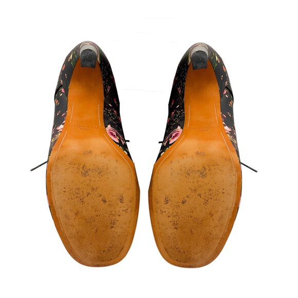 Givenchy Black Multi Floral Printed Leather Lace-Up Boots - Picture 7 of 7